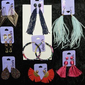 Lot of New Claire's Icing Sensitive Hypoallergenic Big Statement Dangle Earrings